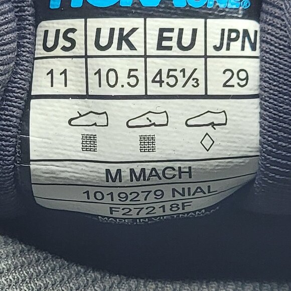 Hoka One One Mach Mens 11 Gray Yellow Athletic Shoes Outdoors Comfort Running - Picture 9 of 13